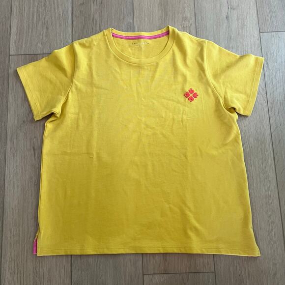Kate Spade Women’s Yellow Logo Tee Sz L - Picture 2 of 9